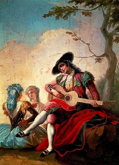 Ramon Bayeu El majo de la guitarra oil painting image